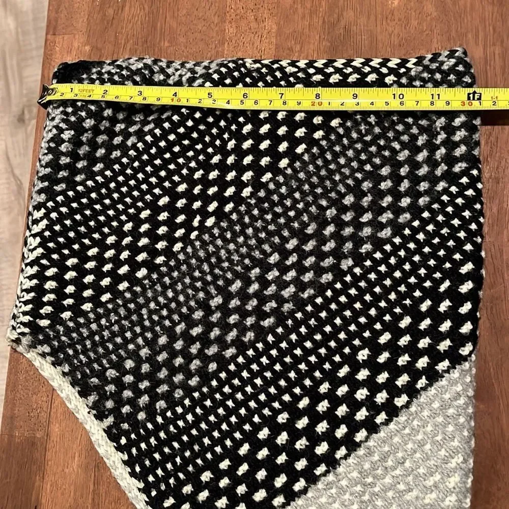 Handmade Wool Cowl Andrea Mowry Black and Gray knit